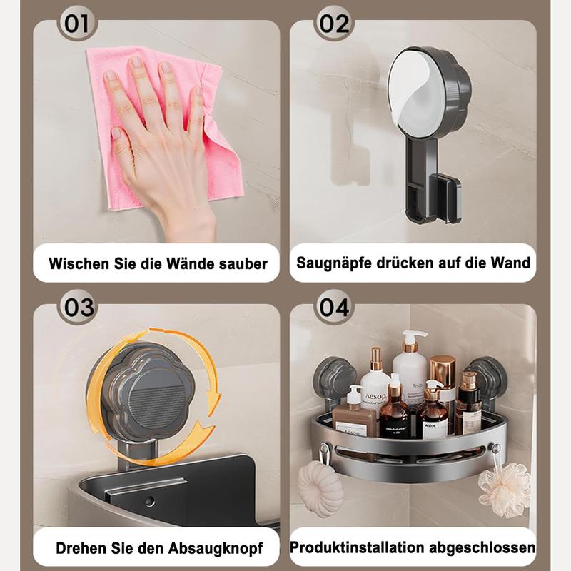 Shower Shelf Racks Suction Cup Bathroom Storage Rack, No Drilling Shelves for Bathroom Storage & Home Decor Shower Caddy - Image 8