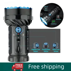 15000 Lumen Flashlight, 1000m Range, Rechargeable, 5 Modes, Ideal for Outdoor, Camping & Emergencies